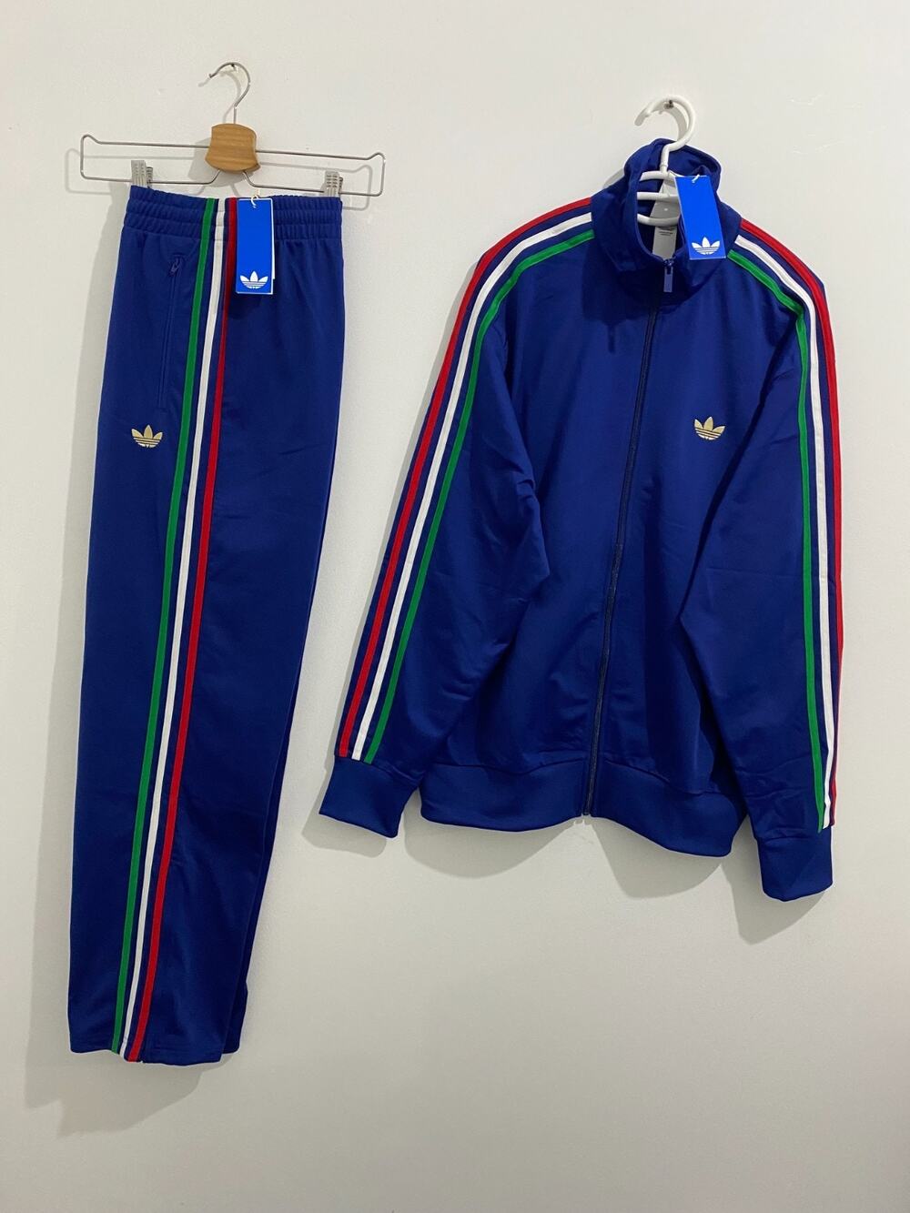 Adidas Originals Firebird Tracksuit Victory Blue Bold Green Red White Size 2XL